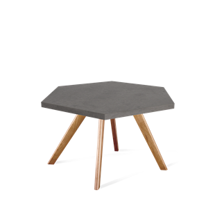 Круглый столик SHT-S39 / SHT-ТT20 70 ЛДСП (бетон чикаго темно-серый/светлый орех) в Салехарде