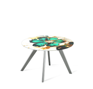 Круглый столик SHT-S39 / SHT-TT32 60 стекло/МДФ (малахитово зеленый/серый) в Салехарде