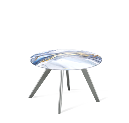 Круглый столик SHT-S39 / SHT-TT32 60 стекло/МДФ (млечный путь/серый) в Салехарде - изображение