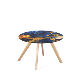 Круглый столик SHT-S39 / SHT-TT32 60 стекло/МДФ (синий сапфир/прозрачный лак) в Новом Уренгое