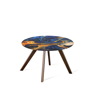 Круглый столик SHT-S39 / SHT-TT32 60 стекло/МДФ (синий сапфир/венге) в Ноябрьске