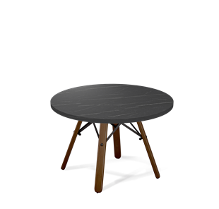 Круглый столик SHT-S70 / SHT-ТT 60 ЛДСП (камень пьетра гриджио черный/темный орех/черный муар) в Салехарде