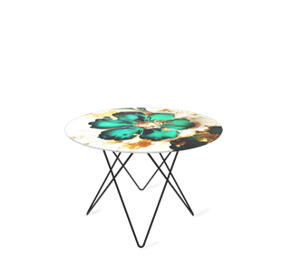Круглый столик SHT-TU37 / SHT-TT32 60 стекло/МДФ (малахитово зеленый/черный муар) в Салехарде - предосмотр