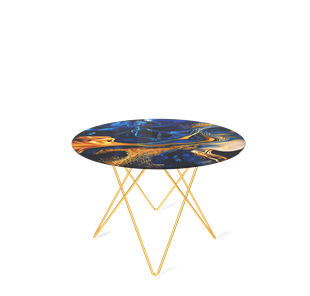 Столик круглый SHT-TU37 / SHT-TT32 60 стекло/МДФ (синий сапфир/золото) в Новом Уренгое