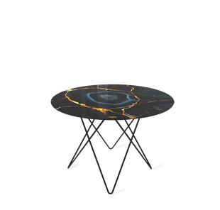 Столик круглый SHT-TU37 / SHT-TT32 60 стекло/МДФ (титановый кварц/черный муар) в Тарко-Сале