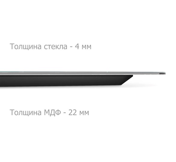 Столик SHT-TU49 / SHT-TT32 60 стекло/МДФ (черный алмаз/черный муар) в Надыме - изображение 5
