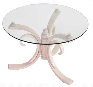 Стеклянный столик СЖ 5 беленый дуб/стекло в Ноябрьске