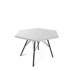 Шестигранный столик SHT-S37 / SHT-ТT20 70 ЛДСП (серебристый матовый/черный муар) в Салехарде