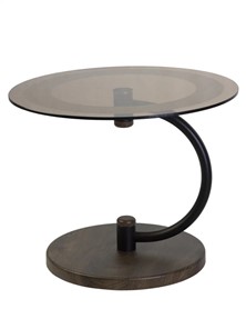 Стеклянный столик Дуэт 13Н (черный-дуб маррон-тонированное) в Тарко-Сале