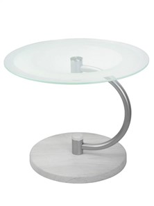Стеклянный столик Дуэт 13Н (металлик-дуб дымчатый-прозр) в Салехарде - предосмотр 1