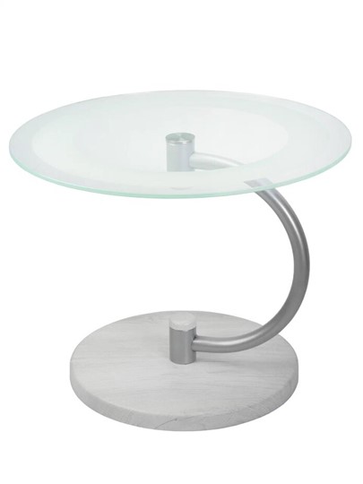 Стеклянный столик Дуэт 13Н (металлик-дуб дымчатый-прозр) в Новом Уренгое - изображение 1