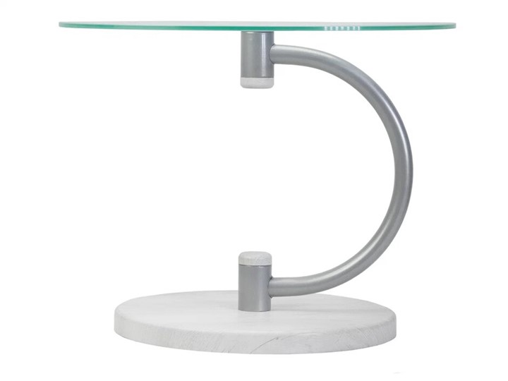 Стеклянный столик Дуэт 13Н (металлик-дуб дымчатый-прозр) в Губкинском - изображение 2