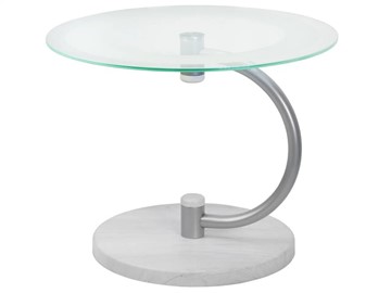 Стеклянный столик Дуэт 13Н (металлик-дуб дымчатый-прозр) в Надыме