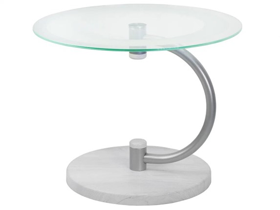 Стеклянный столик Дуэт 13Н (металлик-дуб дымчатый-прозр) в Лабытнанги - изображение