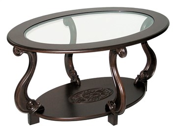 Стеклянный столик в гостиную Овация-С, темно-коричневый в Лабытнанги
