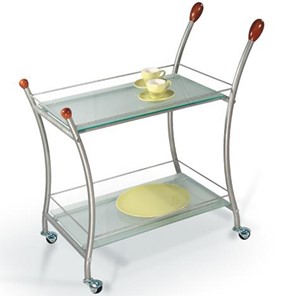 Стол сервировочный Поло, металлик/прозрачное стекло в Надыме