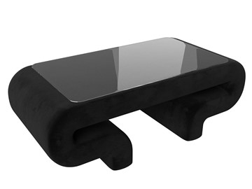 Стеклянный столик Волна, черный (велюр) в Новом Уренгое