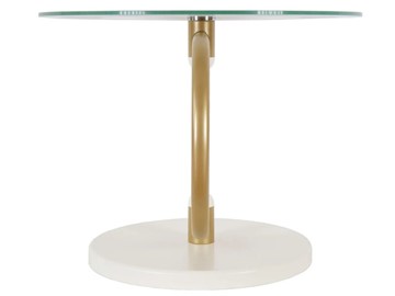 Стеклянный стол Дуэт 13Н (золото-слоновая кость-прозрачное) в Салехарде