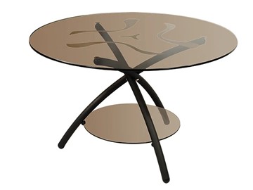 Стеклянный столик Дуэт 3 (черный-тонированное) в Салехарде