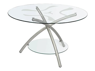 Стеклянный столик Дуэт 3 (металлик-прозрачное) в Губкинском