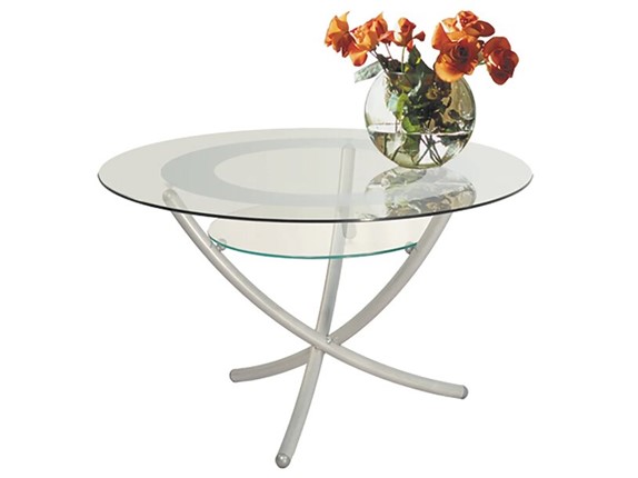 Стеклянный стол Дуэт 4 (металлик-прозрачное) в Салехарде - изображение