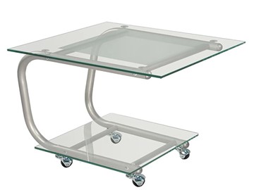 Стеклянный столик Дуэт 9 (металлик-прозрачное) в Надыме
