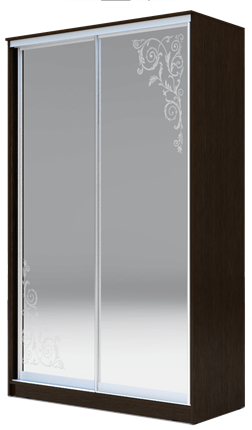 Шкаф двухстворчатый 2400х1682х620 два зеркала, "Орнамент" ХИТ 24-17-66-09 Венге Аруба в Салехарде - изображение