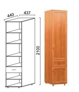 Шкаф 2-х створчатый Александра-1, ПР-4, шимо светлый, МДФ с кожзамом в Губкинском