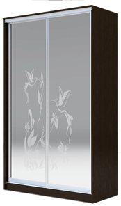 Шкаф 2-х створчатый 2200х1500х620 два зеркала, "Колибри" ХИТ 22-15-66-03 Венге Аруба в Салехарде