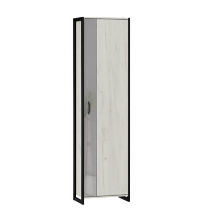 Шкаф одностворчатый Техно ЛД 678.320.000.002 Дуб крафт белый/черный (Корпус+дверь) в Салехарде - изображение