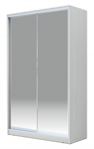 Шкаф 2-х дверный 2400х1682х620 Хит-24-17-88, Матовое стекло Белый в Салехарде