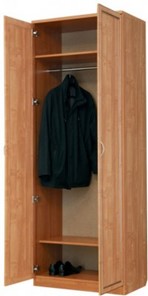 Шкаф 2-х дверный 100 со штангой, цвет Дуб Сонома в Салехарде - предосмотр 1