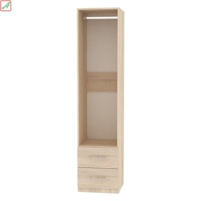 Распашной шкаф Риал (H20) 198х45х45 ручка рейлинг, Белый/ДСС в Надыме - изображение 1
