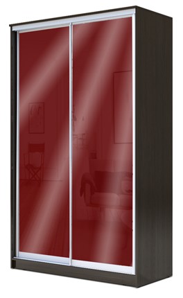 Шкаф 2200х1200х620 с цветным стеклом ХИТ 22-12/2-22 Бургунд 312, Венге в Салехарде - изображение