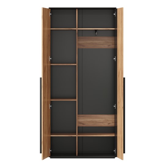Шкаф для прихожей 2-дверный Неаполь ЛД.134050.000 (Черный/Дуб Золотой) в Салехарде - изображение 2