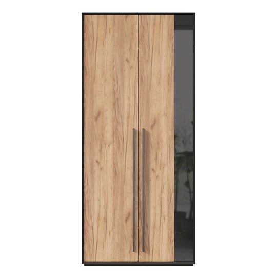 Шкаф для прихожей 2-дверный Неаполь ЛД.134050.000 (Черный/Дуб Золотой) в Ноябрьске - изображение 3