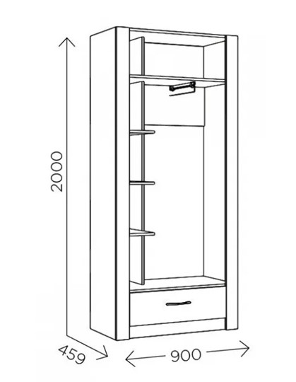 Шкаф гардеробный Ева 5 М1 дуб ирландский/белый матовый в Салехарде - изображение 2
