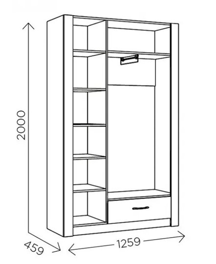 Шкаф гардеробный Ева 5 М2 дуб ирландский/белый матовый в Новом Уренгое - изображение 2