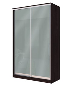 Шкаф двухдверный Хит-22-12-22 с цветным стеклом, средне-серый 074, Венге в Салехарде - предосмотр