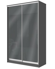 Шкаф 2-х створчатый Хит-22-12/2-22 с цветным стеклом, темно-серый 073, Графит в Салехарде