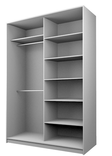 Шкаф 2-х дверный MAX МШ-25-6-18-22, Профиль Черный/Цвет Графит/Oracal Белый в Салехарде - изображение 1