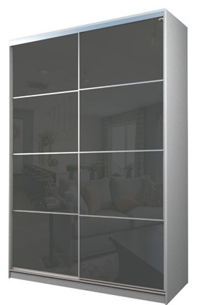 Шкаф 2-х дверный MAX МШ-23-6-16-22, Профиль Серебро/Цвет Белый/Oracal Темно-серый в Салехарде - изображение