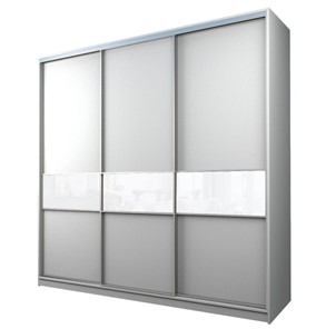 Шкаф 3-х дверный MAX МШ-23-6-24-999, Профиль Серебро/Цвет Белый/Oraclal Белый в Салехарде