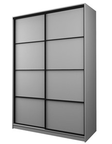 Шкаф 2-х дверный MAX МШ-25-6-18-11, Профиль Черный/Цвет Серый Шагрень в Салехарде