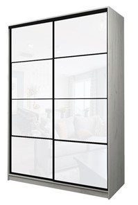 Шкаф 2-х дверный MAX МШ-25-6-18-22, Профиль Черный/Цвет Дуб Крафт белый/Oracal Белый в Лабытнанги