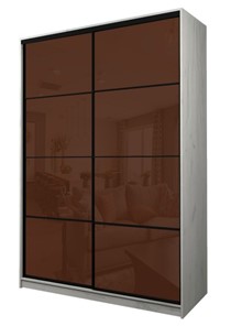 Шкаф 2-х дверный MAX МШ-25-6-18-22, Профиль Черный/Цвет Дуб Крафт белый/Oracal Шоколад в Салехарде