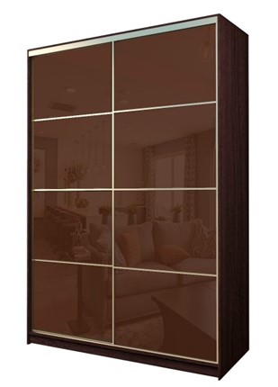 Шкаф 2-х дверный MAX МШ-25-6-18-22, Профиль Золото/Цвет Венге/Oracal Шоколад в Салехарде - изображение