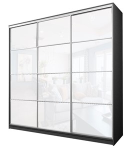 Шкаф 3-х дверный MAX МШ-25-6-24-222, Профиль Белый/Цвет Графит/Oraclal Белый в Салехарде