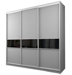 Шкаф 3-х створчатый MAX МШ-25-6-24-999, Профиль Белый/Цвет Серый/Oraclal Черный в Салехарде