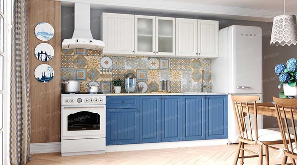 Гарнитур кухонный Хозяюшка Магнолия-деним 2,0 м МДФ в Муравленко - изображение